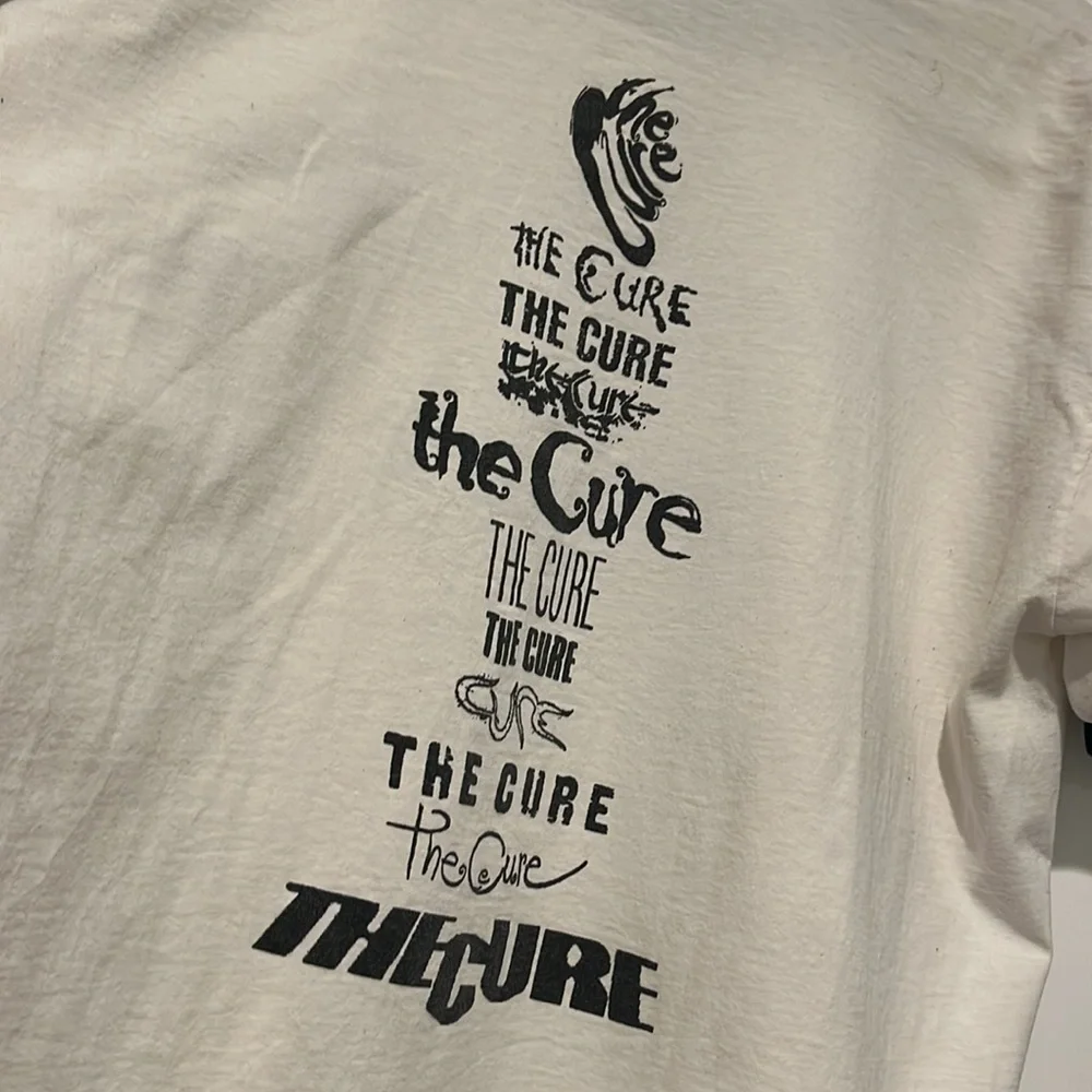 💥RARE Vintage 90’s The CURE White Ringer - Picture 3 of 16